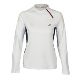 Женская футболка утепленная Babolat Zip Perf Wimbledon (White) для большого тенниса